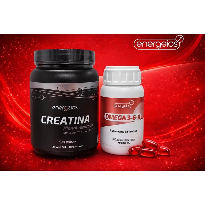 Pack Creatina y Omega 3 6 9 Energeios en Cápsulas