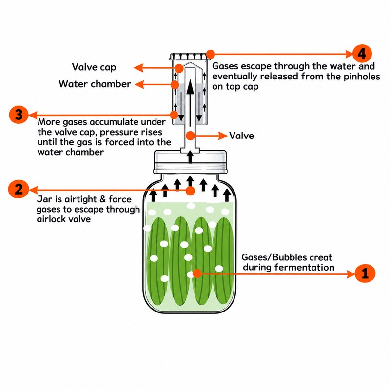 Mason Jar Fermentation Lid with Airlock – Reusable Pickling Accessory