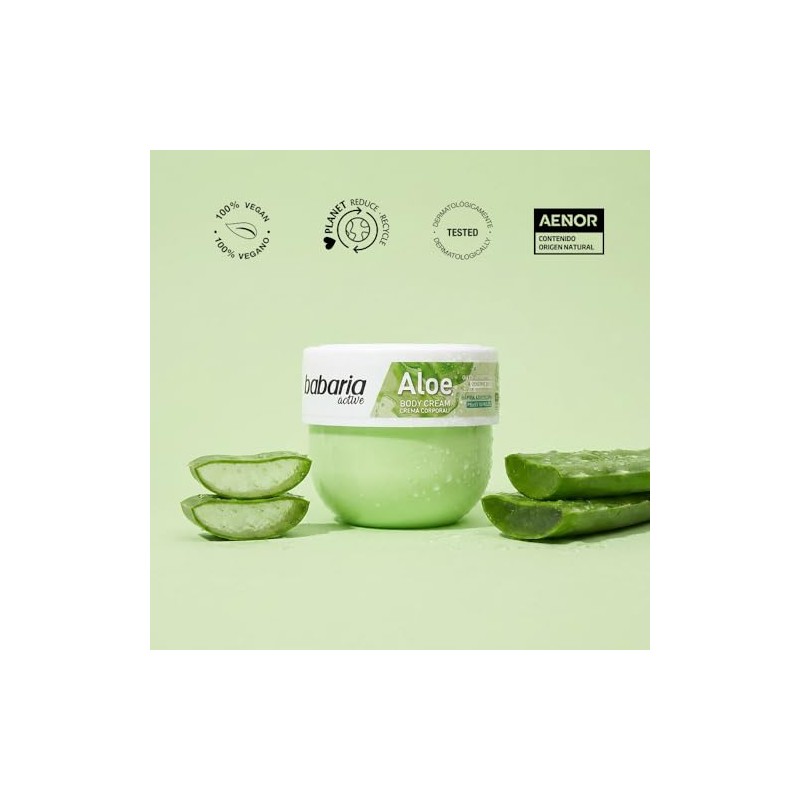 Babaria Crema Corporal Aloe para Pieles Sensibles, 400 ml