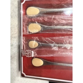 Furst Besteck  "Happy Days"  4 Piece Amber insert flatware set  MCM & MIB
