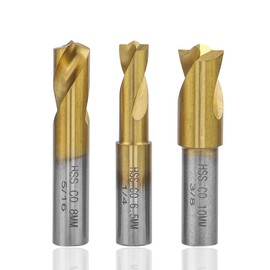 HaoTrade Pack of 3 spot welding drills, welding point drill, HSSCO welding point drill bit, used for cutting wood, carbon steel and shaped steel, 6.5 mm, 8 mm, 10