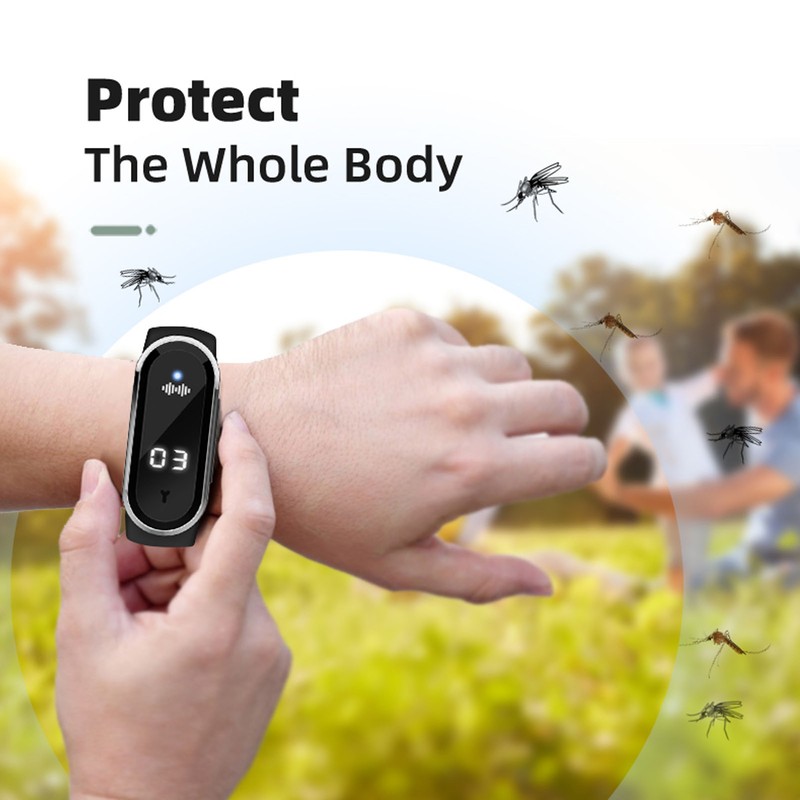 Mosquito Repellent Bracelets Portable Ultrasonic Mosquito Repellent Wristbands with LED