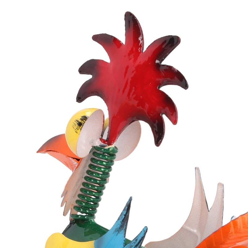 Rooster Statue Figures Ornament Metal Rooster Display Model Toy for