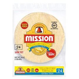 Mission Extra Thin Yellow Corn Tortillas, Gluten Free, Trans Fat Free, Small Soft Taco Size - 2 Packs