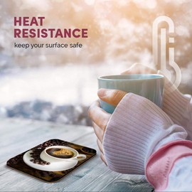 Great Single Coaster Square - Coffee Cup & Beans Cafe Shop |Glossy Quality Coasters | Tabletop Protection for Any Table Type #21369