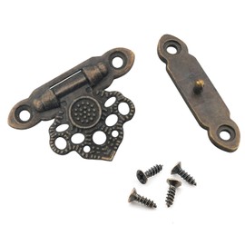 ZZLZX 6PCS Cabinet Box Clasp Wine Box Clasp Decorative Clasp 24 Screws 1.3x0.9 inch for Jewellery Decorative Clasp Wooden Boxes Antique Bronze for Tool Boxes Gift Boxes