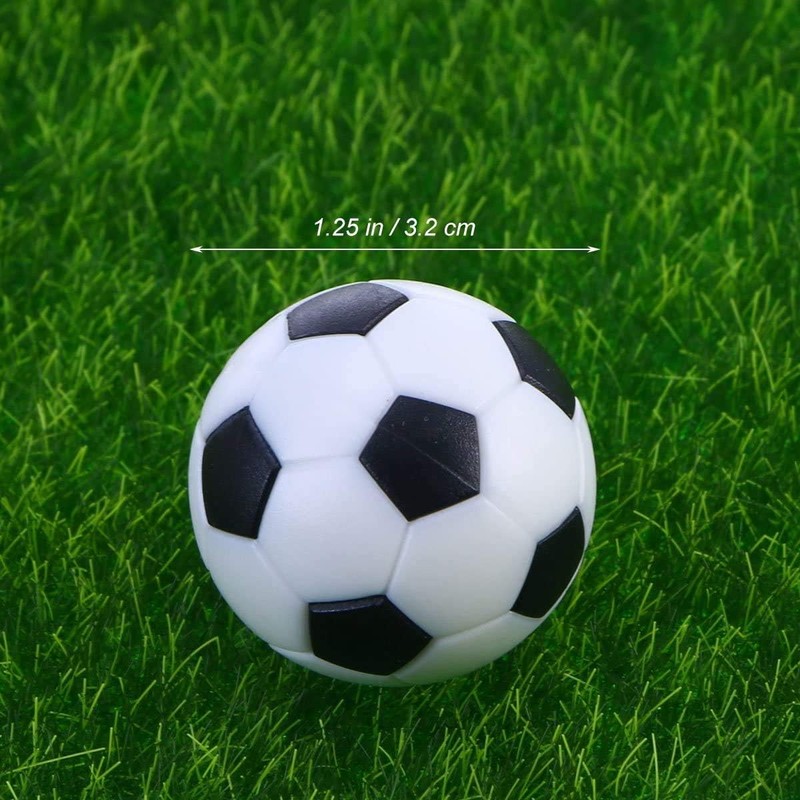 Miss-shop Small Mini Table Football Balls, Pack of 6 Black
