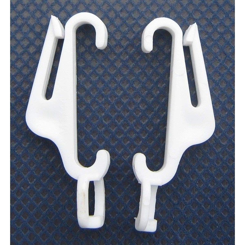 White Fast Track Curtain Gliders - 40mm Hooks for Window