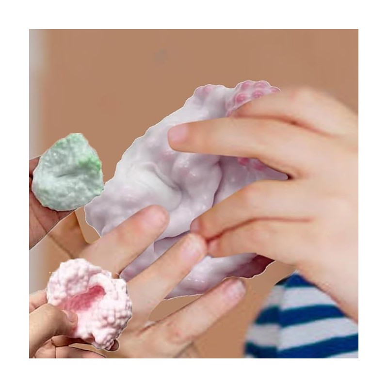 WEZCHUGHAOL Stress Relief Squish Balls, 4-Pack Shapeable Vacuum Sensory ,