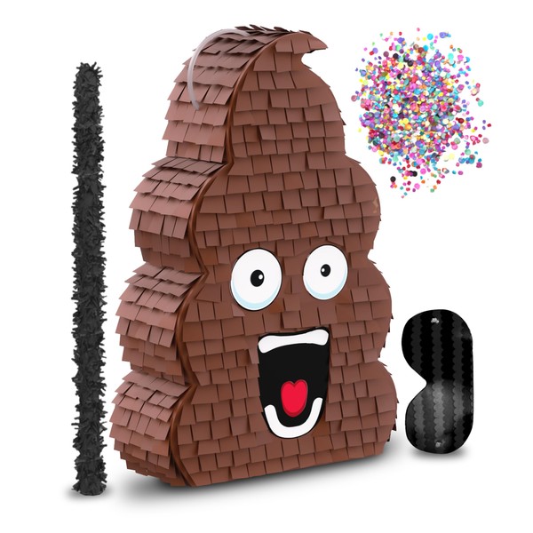 Funny Poop Piñata 4-Piece Set perfect for Birthday Parties, Decorations,