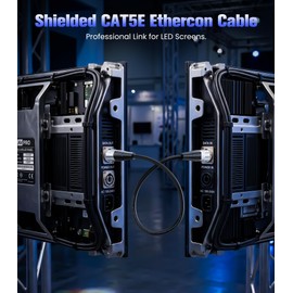 Tisino Shielded RJ45 CAT5e Stage Ethernet Connector Cable, 2 Pack/1.6 FT
