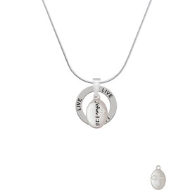 Delight Jewelry Silvertone Bible Verse John 3:16 - Live Ring Charm Necklace, 18"