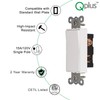 Pack of 1 - QPLUS Single Pole Decorative Switch, 15A