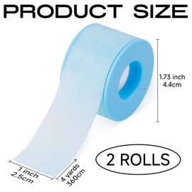CL CAMILLASH Silcone Gel Lash Tape – Self Adhesive Eyelash Extension Tape for Sensitive Skin, Breathable & Flexible Blue 2 Rolls 1in x 4yds