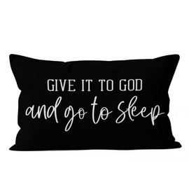 HIWX Give It to God and Go to Sleep, Give It to God and Go to Sleep Pillow Cover, Bed Decorative Throw Pillow Cover, Bible Verse Bed Bedroom Christian Room Decor 12x20 Pillow Case