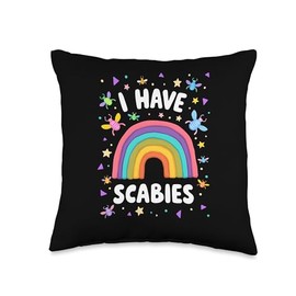 I Have Scabies Funny Retro Offensive Inappropriate Meme Throw Pillow