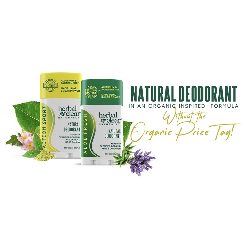 Herbal Clear Naturally action sport deodorant, 2.65 Ounce