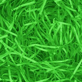 100g Shredded Kraft Paper Ideal for Gift Packaging Hamper Filling - Lime Green Shredded Paper