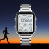 Men Led Digital Watch Creative Square Waterproof Backlight Pedometer Sports