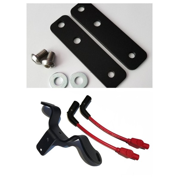 JBSporty Coil and Ignition Relocation Bracket w/Taylor Wires and Tank lift Kit Harley Davidson Sportster, Nightster, 72, 48 Iron Roadster 883 1200 (red)