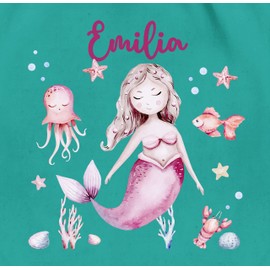 Geschenk mit Namen personalisiert by Shirtracer - Gym Bag Backpack - Mermaid Nymph Mermaid, 04 Turquoise, Unit size
