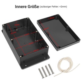 Therlan Junction Box Black Waterproof IP65 Black ABS Plastic Housing Junction Box Electronic Housing Surface-Mounted Junction Box Outdoor Waterproof 230 x 150 x 85 mm