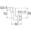 三栄 Faucet [Sanei] faucet parts Eccentric Tube [U3 – X – 70] [Faucet Sun Stingray]