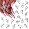 KACHIMOO Star Nail Charms,20 Pieces Dangling Star Nail Charms 3D