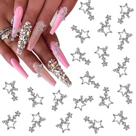KACHIMOO Star Nail Charms,20 Pieces Dangling Star Nail Charms 3D Rhinestones Stars Charms for Nail Star Shape Nail Gems for Nails Designs Nail DIY Accessories