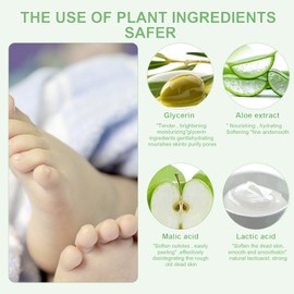 Foot Peel Mask for Hard Skin, 4 Pairs Foot Exfoliating Socks, Moisturizing Foot Care for Callus Remover, Cracked Heel, Dead & Dry Skin - Baby Soft Smooth Touch Feet(Aloe Vera)