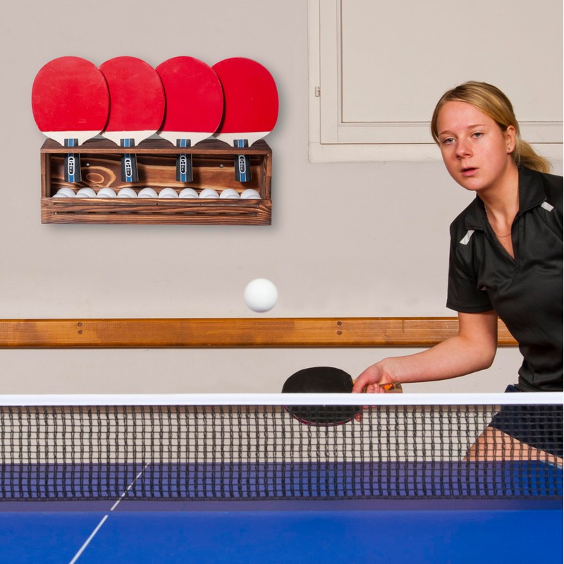 humberboat Ping Pong Paddle Storage Rack, Wall-Mount Table Tennis Paddle