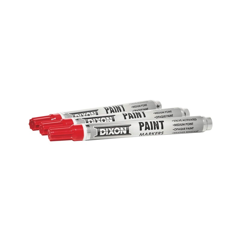 Dixon Paint Markers, Medium Tip, Box of 12, Red (80221)