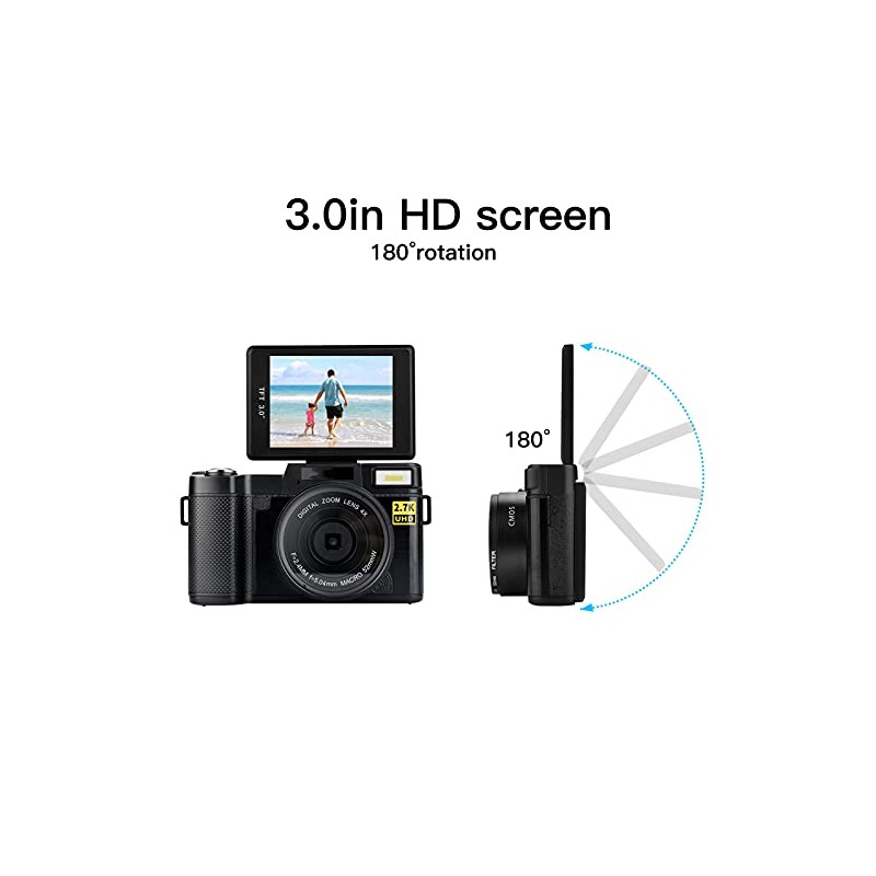 Cmara Digital SLR, Cmara Vlogging Full HD 2.7K, con Una