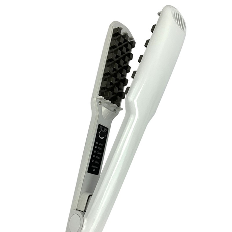 Volumizing Hair Iron Straightener Grid Hair Crimper Curling Dual Use