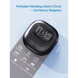 PPLEE Vibrating Loud Alarm Clock for Heavy Sleepers Adults,Dual Alarms Digital Clock for Bedroom,Battery Powered Bed Shaker with USB Port,Vibration Strength,3 Wake Up Modes,Weekday/Weekend Setting