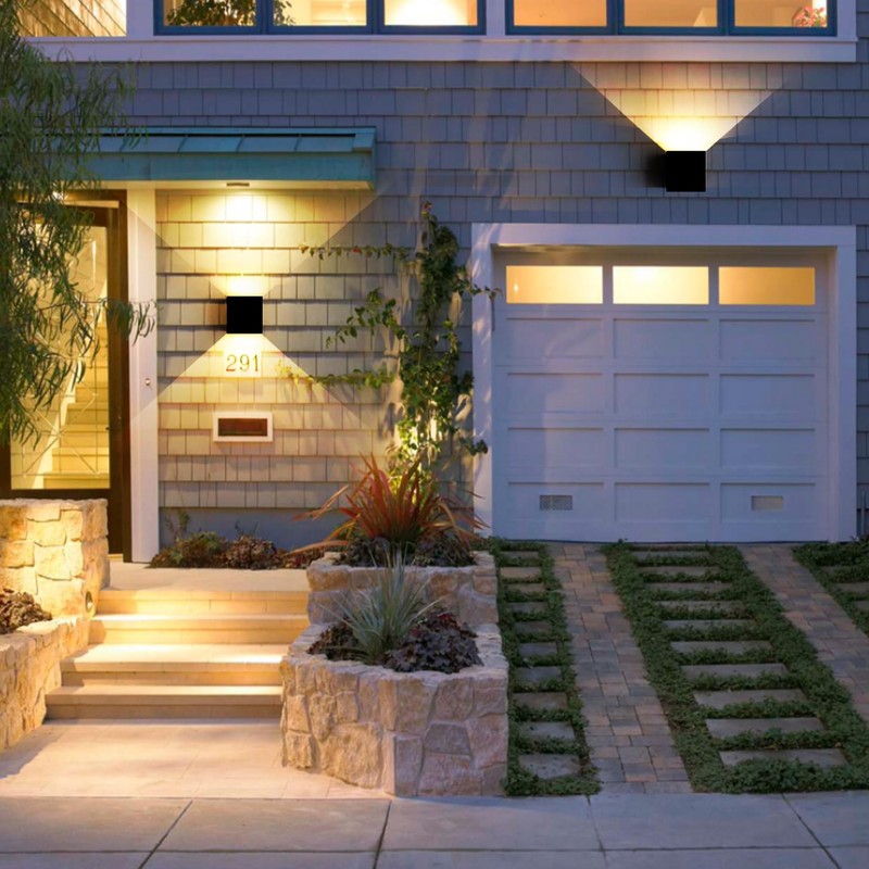 Mille Lucciole 12W 4Pack Outdoor Wall Lights Exterior/Interior,LED Black Outdoor