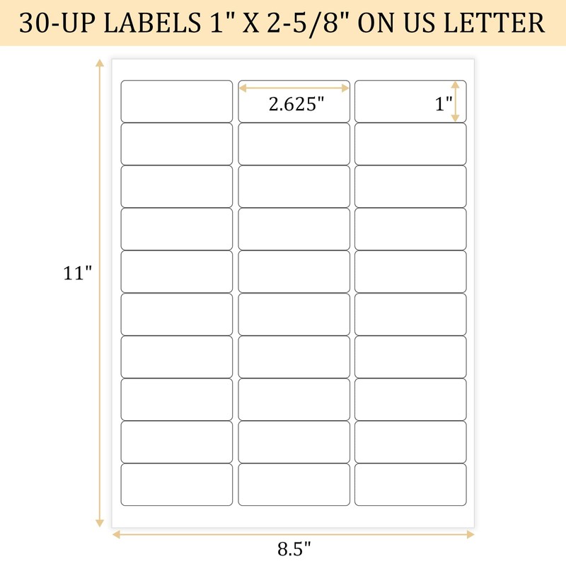 Address Labels for Inkjet Printers 1" x 2-5/8", Pack of