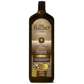 Tío Nacho Shampoo Anti-Caída y Anti-Canas con Jalea Real y Henna 1L | Tonalizado