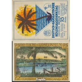 Banknote Berlin Notgeld: 88.1 Picture 2 german Südseeinseln Notgeld of German.-H uncirculated 1921 75 Pfennig Berlin German.-Hanseatisch (money for collectors - no means of payment) plants/mushrooms