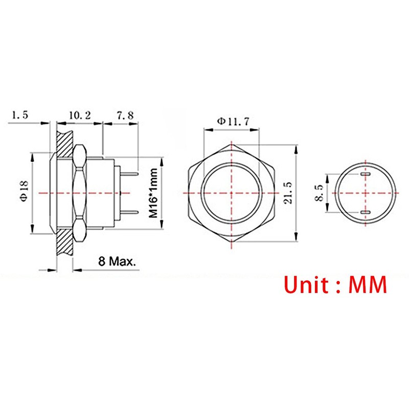 Andux Space JSANKG-01 Momentary Waterproof Push Button Switch Mini Set