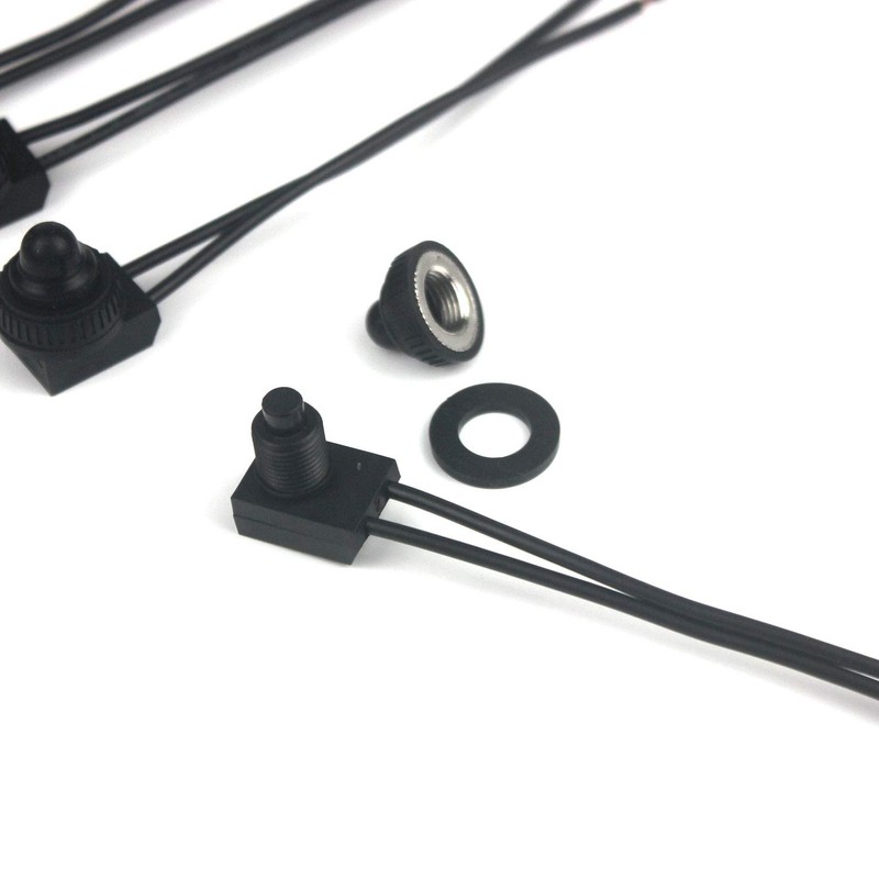 Aoowei Push-Button On-Off Switch Waterproof, 12V Single Pole Push-Button Switch