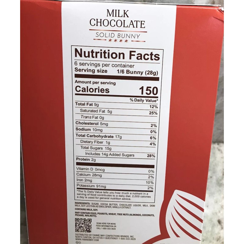 Fannie May Milk Chocolate Solid Bunny: 6oz/170gm