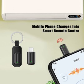 Universal Mini Smart IR Remote Controller iOS Android Mobile Phone Infrared Controller Smartphone Infrared Controller Adapter for Using in Control Most Home Appliances (Type C, Black)