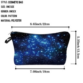Livel lhood Starry Sky Cosmetic Bag for Women Cute Makeup Bag for Purse Travel Toiletry Zipper Pouch for Girls Gift for Sisters Star Makeup Bag for Her