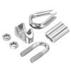 PATIKIL Wire Rope Kit 24pcs M8 Stainless Steel Thimble Wire