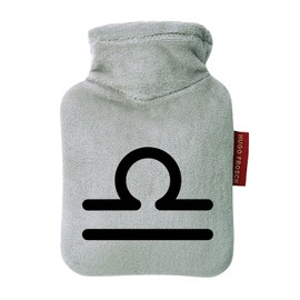 Huuraa Taschenwärmer Waage Sternzeichen Zeichen Geschenk 0,2 Liter Grey Mini Veloursbezug Waage Geschenkidee