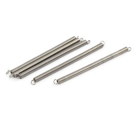 sourcingmap 0.3mmx3mmx60mm 304 Stainless Steel Tension Springs Silver Tone 5pcs