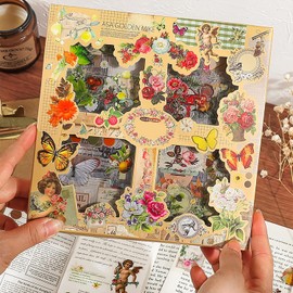 400+ Pegatinas de Naturaleza Estética Vintage, Apliques Decorativos Florales de Mariposa, Pegatinas de Plantas para álbumes de Recortes, Cuadernos, Diarios (Bosque)