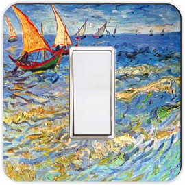 Van Gogh Art The sea at Saintes-Maries - Light Switch Plate Cover - GFI Rocker - One Gang Switch Plate Cover Switch Plate - GFI Rocker - One Gang Switch Plate Cover Cover