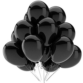 KBZVNAF Globos negros de látex para fiesta, paquete de 50 globos de helio negro mate de 12 pulgadas para decoración de bodas, graduaciones, baby shower, fiestas de cumpleaños